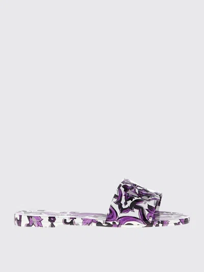 Dolce & Gabbana Dolce&gabbana Women Maiolica Print Slides In Purple