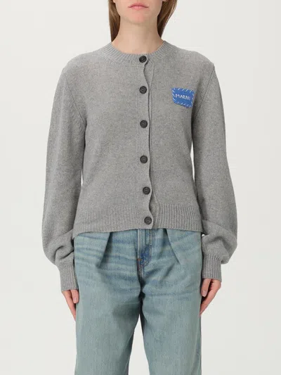 Marni Cashmere Cardigan With Logo In Gray