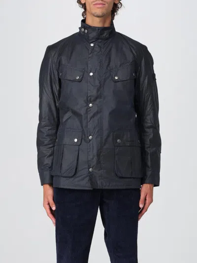 Barbour Duke Wax Jacket In Blue