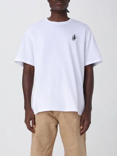 Jw Anderson J. W. Anderson Anchor Embroidery T-shirt White In White
