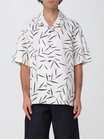 Jacquemus Leaf-print Short-sleeved Shirt In White
