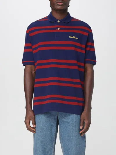 Valentino Striped Polo Shirt Regular Collar In Red