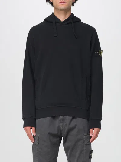 Stone Island Organic Cotton Hoodie With Hood In Black