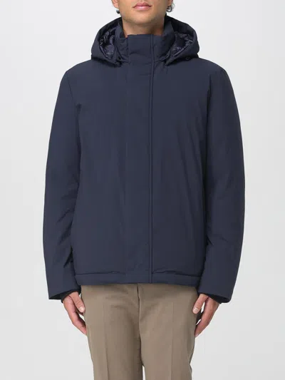 Woolrich Quilted And Padded Blue Nylon Jacket In Blue