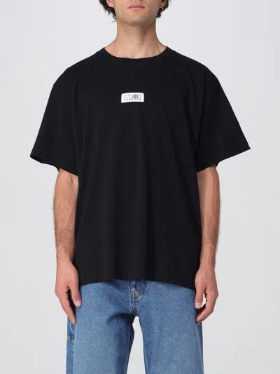 Mm6 Maison Margiela Black Round Neck Graphic T-shirt