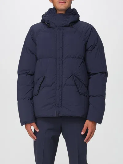 Ten C Down Parka With Hooded Design And Quilted Texture In Blue