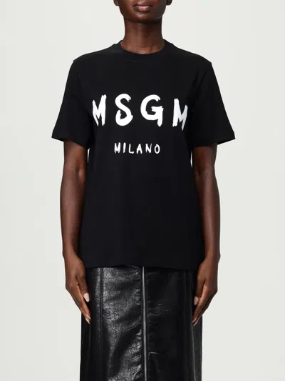 Msgm T-shirt With Logo In Black
