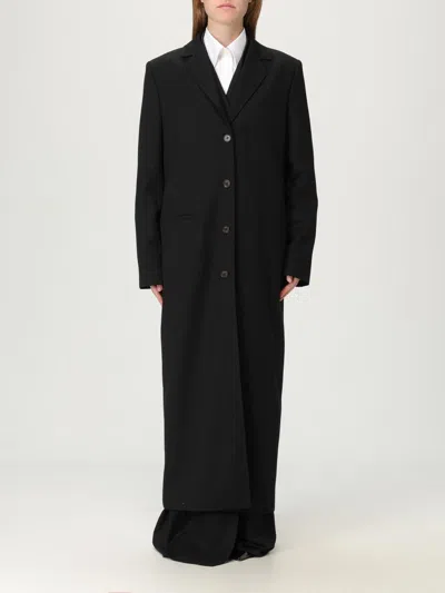 Moschino Long Tailored Coat In Black