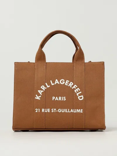 Karl Lagerfeld Rue St-guillaume Medium Square Tote Bag In Brown