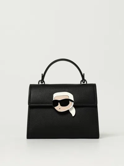 Karl Lagerfeld Ikon Grainy Crossbody Bag In Black