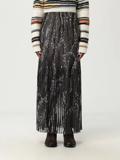 Missoni Gonna Midi Plissettata A Righe Multicolor In Gray