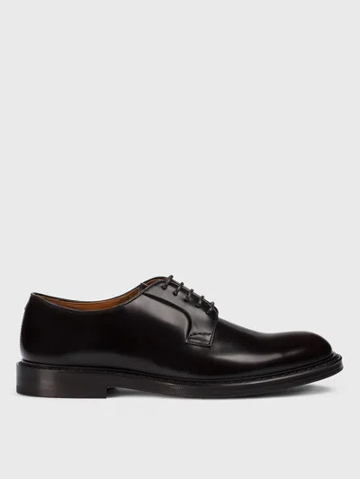 Doucal's Black Solid Lace Up Shoes In Black