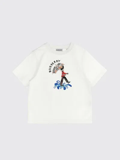 Burberry White T-shirt For Babykids With Toy Soldier In White
