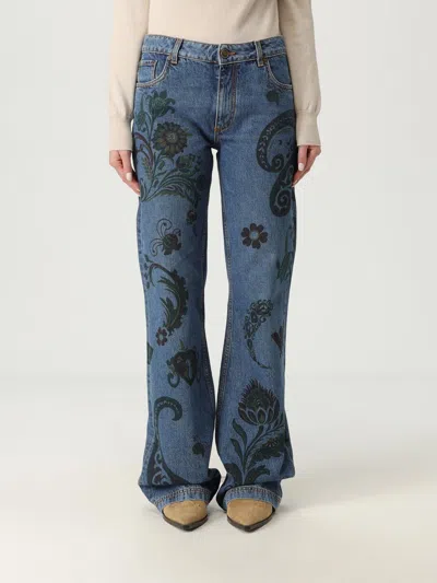 Etro Paisley Print Jeans In Blue
