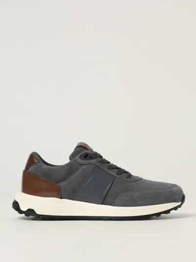 Tod's Suede Leather Sneakers In Gray