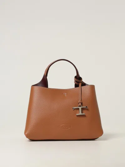 Tod's Micro Leather Shopping Bag In Brown