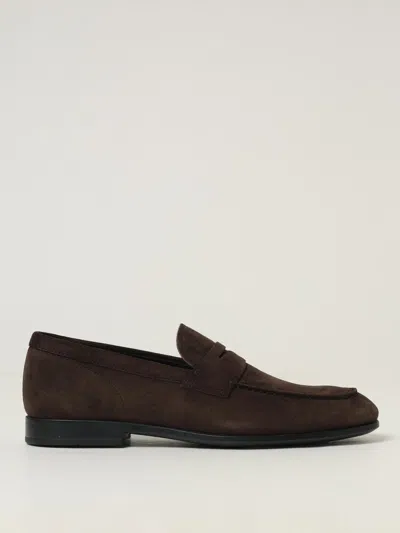 Tod's Suede Penny Strap Loafers Round Toe In Brown