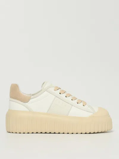 Hogan Logo Embossed Lace-up Sneakers In Neutral