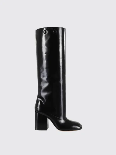 Marni Trunkaroo Black Shiny Leather Boots With Square Toe Design In Black