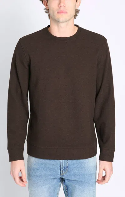 Jachs New York Wool Blend Soft Long Sleeve Crewneck Sweater In Brown In Brown