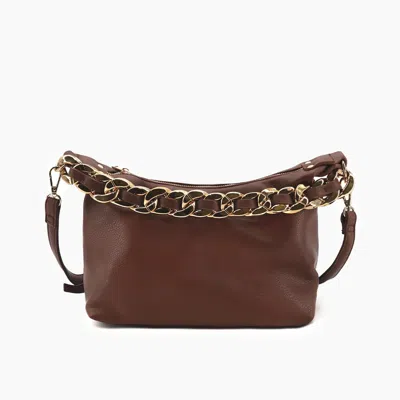 Like Dreams Women's Penelope Braided Gold Chain Crossbody Bag In Brown In Brown