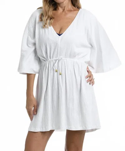 Maxine Of Hollywood Knit Crinkle Tunic In White In White