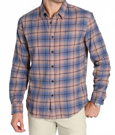 Jachs New York Stretch Midweight Flannel Workshirt In Tan Plaid Flannel In Multi