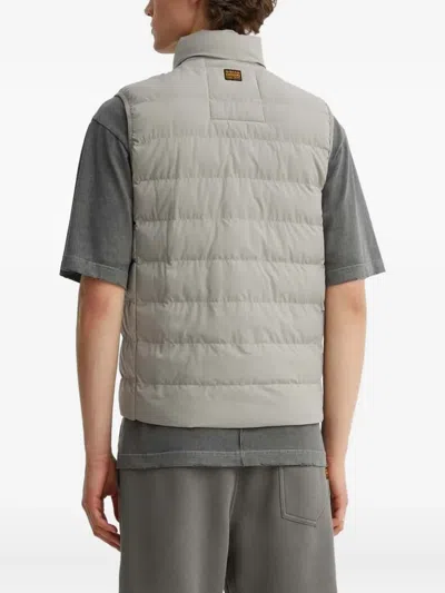 G-star Raw Quilted Zip-front Gilet In Gray