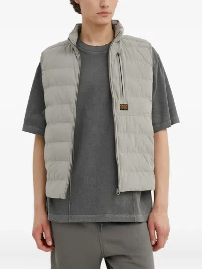 G-star Raw Quilted Zip-front Gilet In Gray