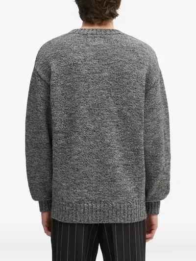 Wacko Maria Heart-motif Wool Sweater In Gray