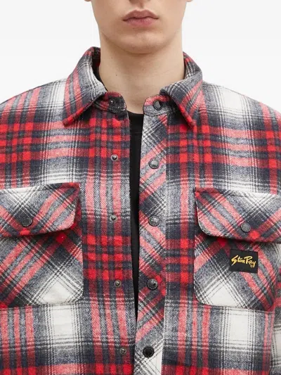Stan Ray Plaid Cotton Overshirt In Red
