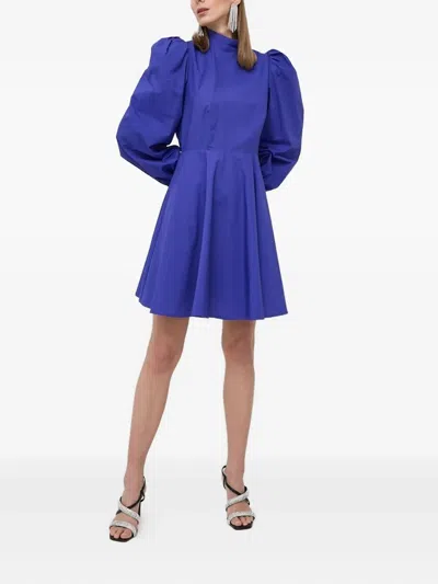 泡泡袖企领迷你连衣裙