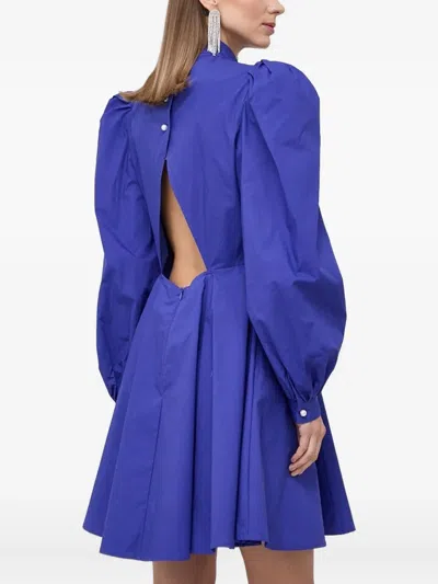 泡泡袖企领迷你连衣裙