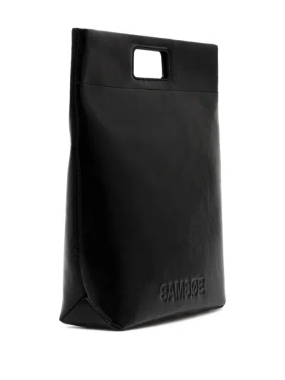 Samsoe & Samsoe Sajennie Cut-out Handle Tote Bag In Black