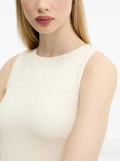 Hugo Boss Slim-fit Sleeveless Top With Irregular Ribbed Structure In White