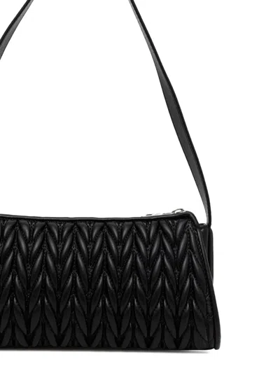 Hugo Boss Textured Hobo Bag With Stacked-logo Trim In Black