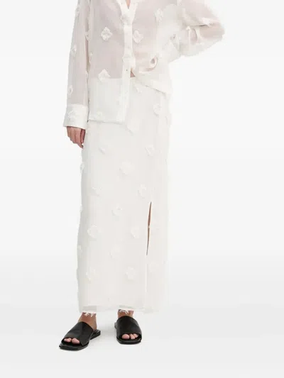 Samsoe & Samsoe Tassel-embellished Split Skirt In White