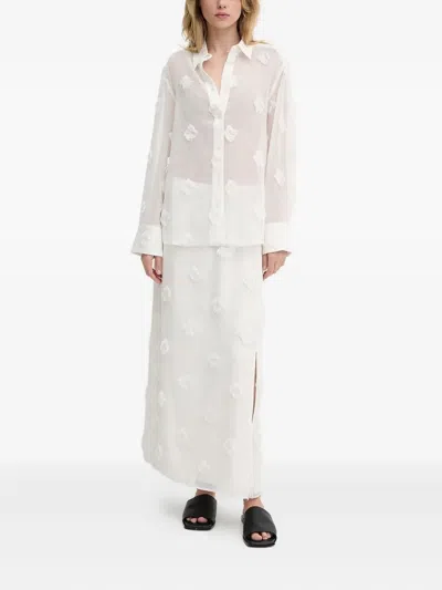 Samsoe & Samsoe Tassel-embellished Split Skirt In White