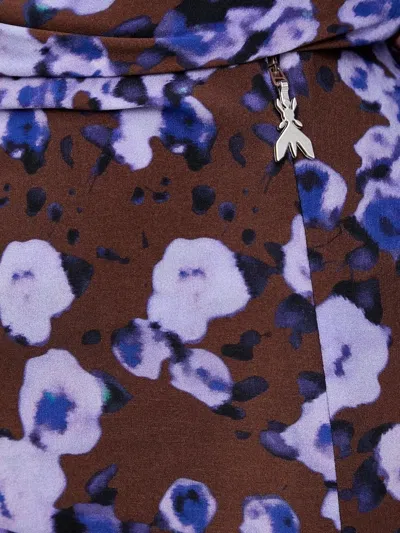 Patrizia Pepe Floral-print Midi Skirt In Purple