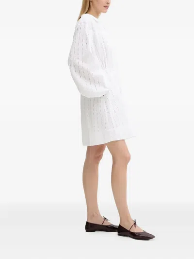 Samsoe & Samsoe Samanarola Eyelet Detailing Mini Dress In White