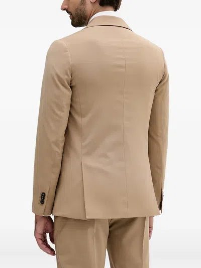 Liu •jo Logo-plaque Two-button Blazer In Brown