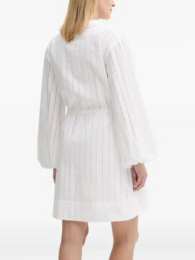 Samsoe & Samsoe Samanarola Eyelet Detailing Mini Dress In White