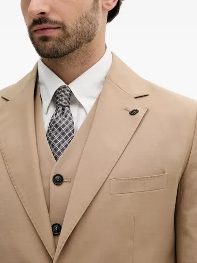 Liu •jo Logo-plaque Two-button Blazer In Brown