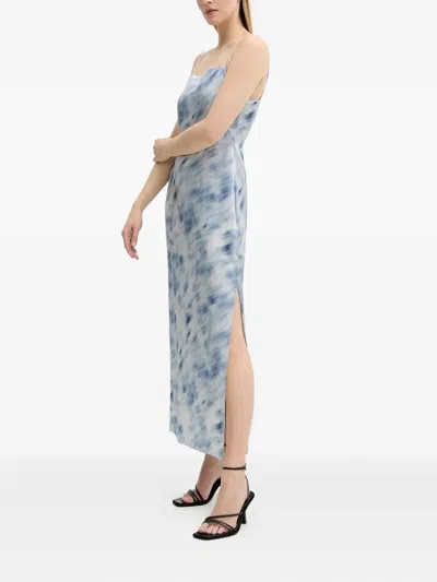 Samsoe & Samsoe Sasage Side-split Maxi Dress In Blue