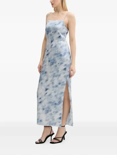 Samsoe & Samsoe Sasage Side-split Maxi Dress In Blue