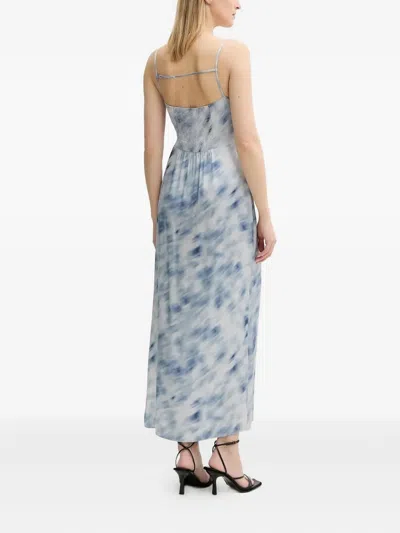 Samsoe & Samsoe Sasage Side-split Maxi Dress In Blue