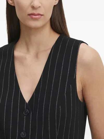 Bruuns Bazaar Pinstripe Buttoned Vest In Blue