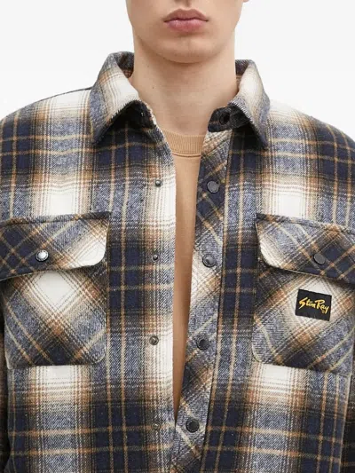 Stan Ray Plaid Cotton Overshirt In Black