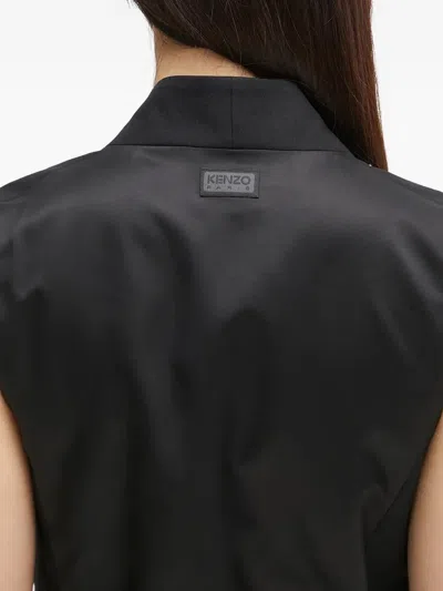 Kenzo Paris Jungle Embroidered Waistcoat In Black