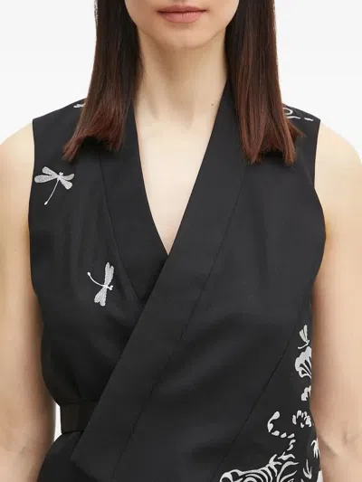 Kenzo Paris Jungle Embroidered Waistcoat In Black